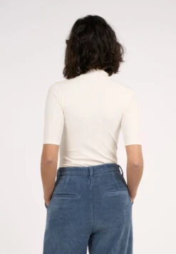 Clothing Discounts Store 34 Clothing Discounts Store -Clothing Discounts Store t shirt col cheminee rib ecru dos