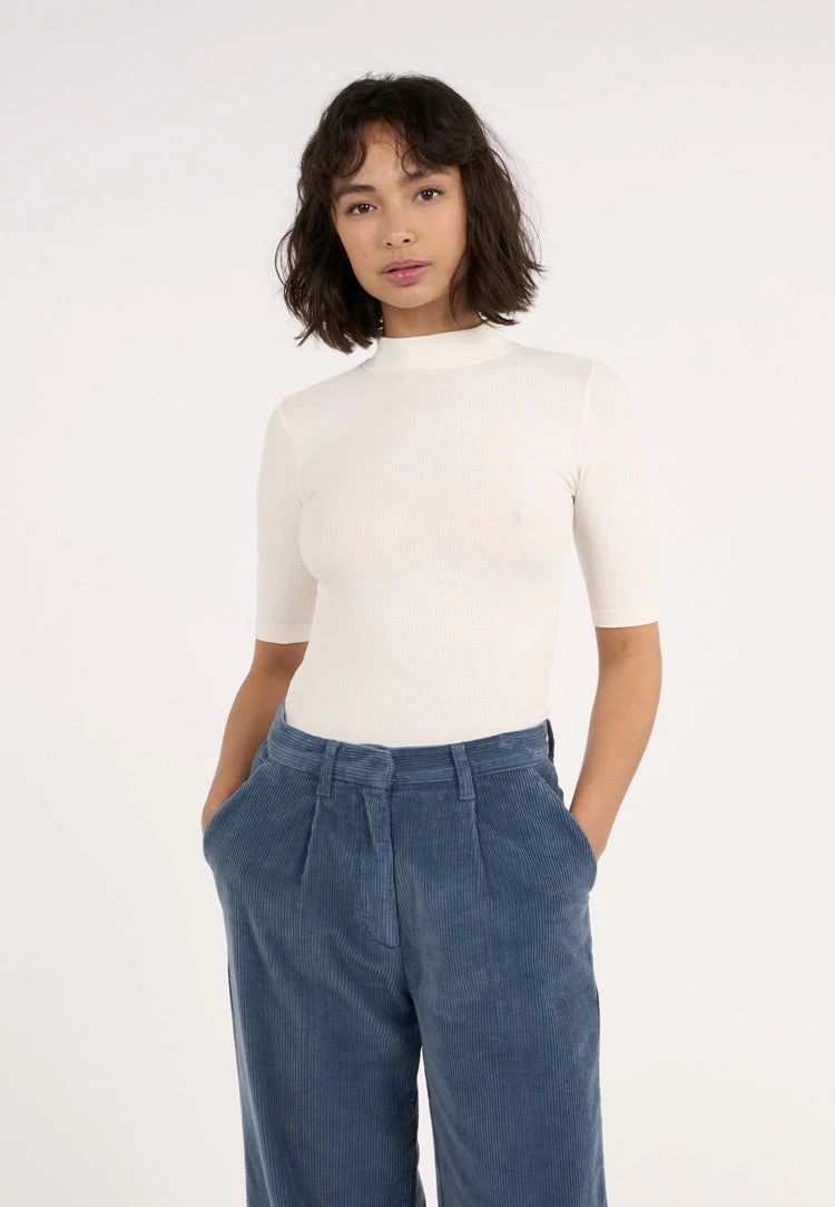 T-shirt Col Cheminée Femme RIB - En Plusieurs Coloris - En Coton Biologique GOTS