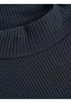 T-shirt Col Cheminée Femme RIB - En Plusieurs Coloris - En Coton Biologique GOTS -Clothing Discounts Store t shirt col cheminee rib noir zoom