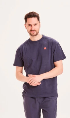 T-shirt Loose Homme REBORN ASPEN - En Plusieurs Coloris - En Coton Bio Et Polyester Recyclés -Clothing Discounts Store t shirt loose homme reborn aspen bleu marine