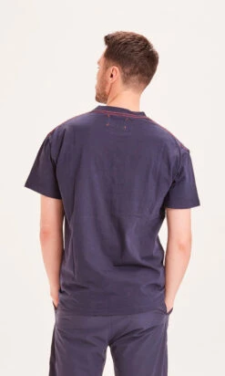 T-shirt Loose Homme REBORN ASPEN - En Plusieurs Coloris - En Coton Bio Et Polyester Recyclés -Clothing Discounts Store t shirt loose homme reborn aspen bleu marine dos