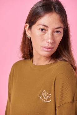 T Shirt Manches Longues Caramel L'EAU À LA BOUCHE - En Coton Bio