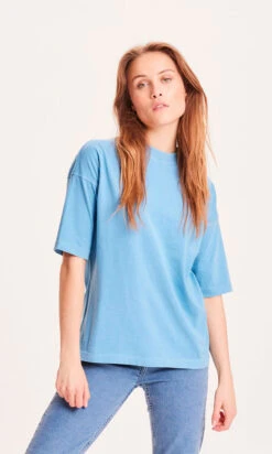 T-shirt Femme NUANCE BY NATURE VIOLET - En Bleu - En Coton Biologique