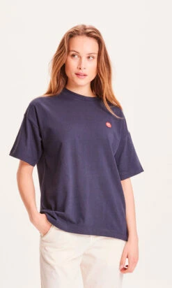 T-shirt Recyclé Femme REBORN VIOLET - En Bleu Marine - En Coton Bio Et Polyester Recyclés