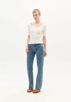 Thinking Mu Tee-shirt 3/4 Femme SUNFLOWER - En Noir Ou Blanc -Clothing Discounts Store tee shirt maches trois quart blanc1