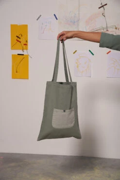Tote Bag épais DOUCEUR - En Plusieurs Coloris - En Coton Bio GOTS -Clothing Discounts Store tote bag epais douceur GRAINE kaki