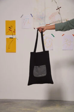 Tote Bag épais DOUCEUR - En Plusieurs Coloris - En Coton Bio GOTS -Clothing Discounts Store tote bag epais douceur GRAINE noir