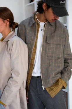 Veste Bombers Mixte KINSALE - En Gris Avec Des Carreaux - En Coton Bio Et Lin 8 Veste Bombers Mixte KINSALE - En Gris Avec Des Carreaux - En Coton Bio Et Lin -Clothing Discounts Store veste bombers kinsale carreaux homme