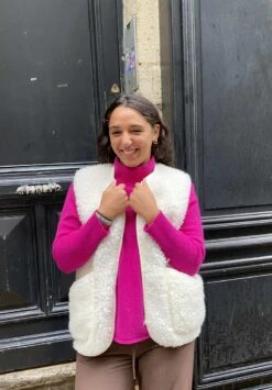 Veste Polaire Femme SIMPLE - Couleur Ecru - En Laine -Clothing Discounts Store veste polaire femme