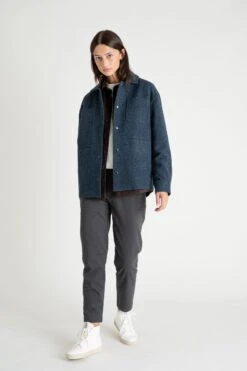 Veste Worker Mixte VANCOUVER - En Plusieurs Coloris - En Laine -Clothing Discounts Store veste worker vancouver bleu marine portee